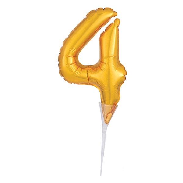 Cake Topper - Foil Balloon Gold - 4